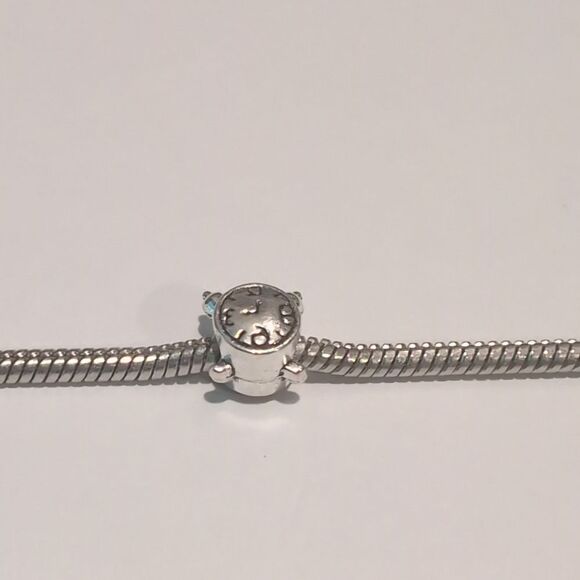 Silver Clock Charm for Pandora Style‎ Bracelet - Picture 1 of 5